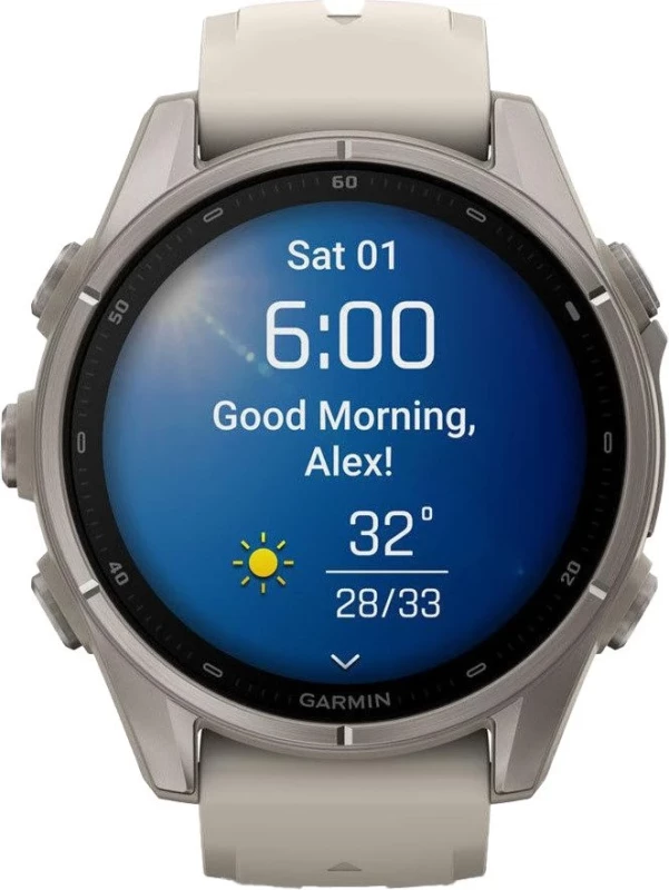 Смарт-часы Garmin Fenix 9 43mm Titanium with Fog Gray Silicone Band (010-04761-00/01) - Зображення 8