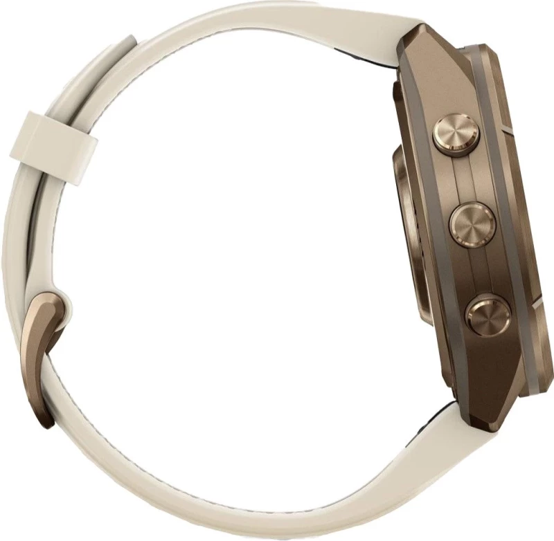 Смарт-часы Garmin Fenix 9 Pro inReach 43mm Autumn Gold Titanium with Cream/French Gray Silicone Band (010-04335-20/21) - Зображення 4