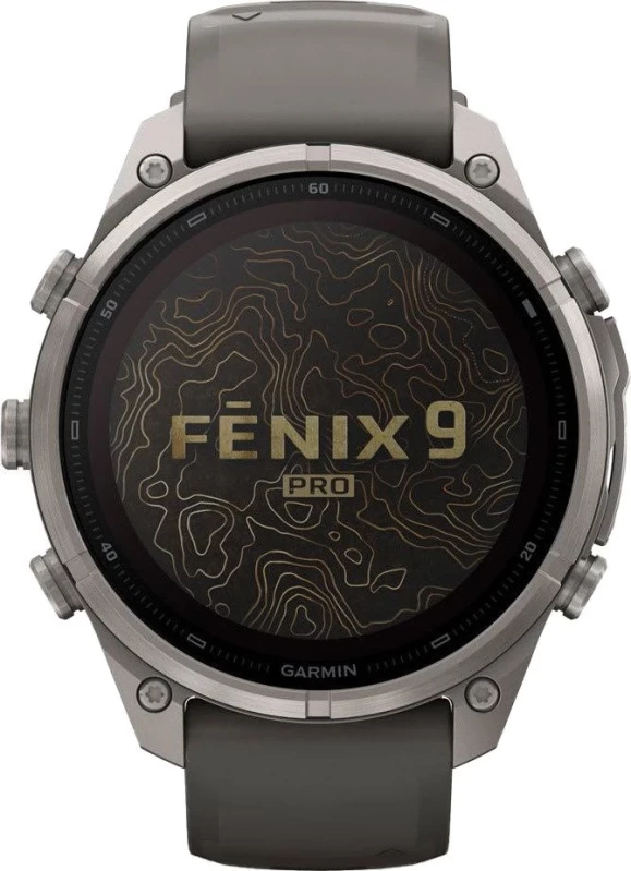 Смарт-часы Garmin Fenix 9 Pro inReach Solar 47mm Titanium with Pebble Gray/Silver Gray Silicone Band (010-04338-00/01) - Зображення 1