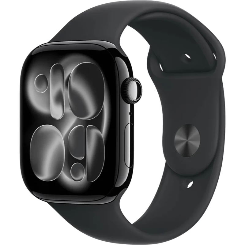 Apple Watch Series 11 GPS + Cellular 46mm Jet Black Alu. Case w. Black S. Band - S/M (MFC24)