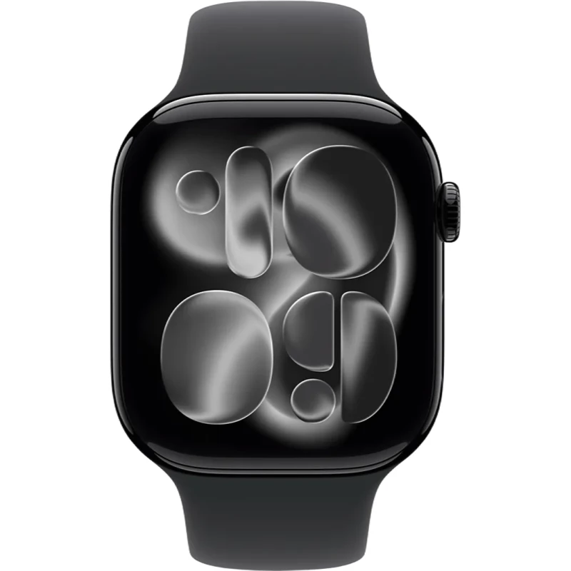 Apple Watch Series 11 GPS + Cellular 46mm Jet Black Alu. Case w. Black S. Band - S/M (MFC24) - Зображення 1