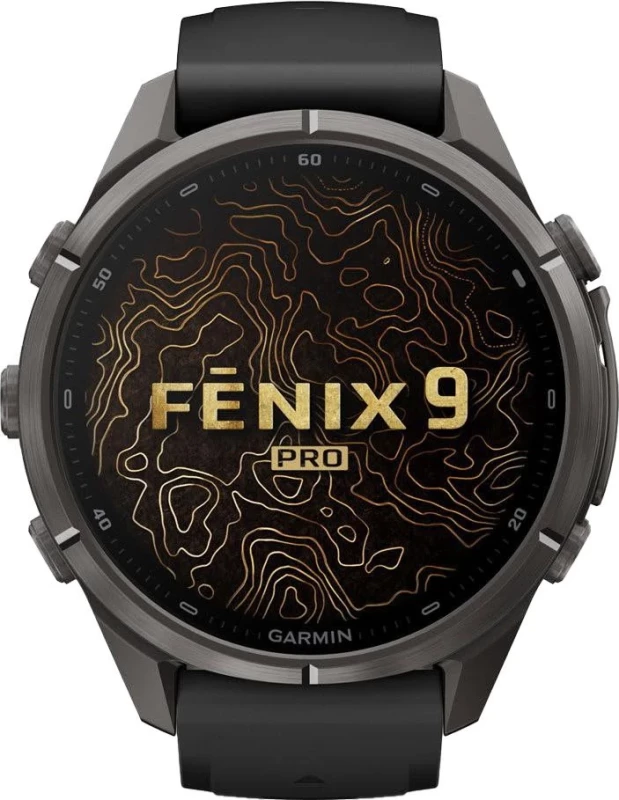 Смарт-часы Garmin Fenix 9 Pro 43mm Carbon Gray DLC Titanium with Black/Pebble Gray Silicone Band (010-04335-15/16) - Зображення 1