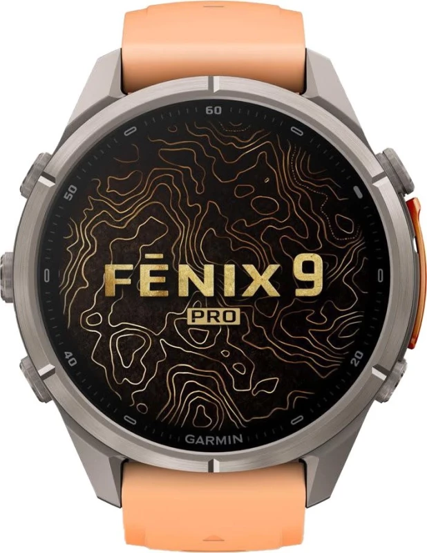 Смарт-часы Garmin Fenix 9 Pro inReach 43mm Titanium with Shell Pink/Autumn Orange Silicone Band (010-04335-00/01) - Зображення 1