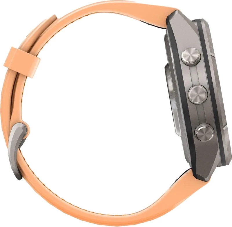 Смарт-часы Garmin Fenix 9 Pro inReach 43mm Titanium with Shell Pink/Autumn Orange Silicone Band (010-04335-00/01) - Зображення 4