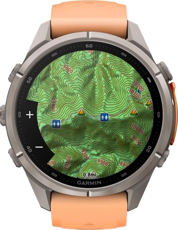 Смарт-часы Garmin Fenix 9 Pro inReach 43mm Titanium with Shell Pink/Autumn Orange Silicone Band (010-04335-00/01) - Зображення 9