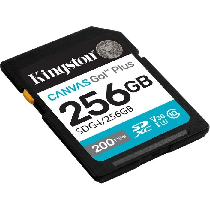 Kingston 256GB SDXC сlass 10 UHS-I U3 V30 Canvas Go Plus G4 (SDG4/256GB) (UA) - Зображення 1