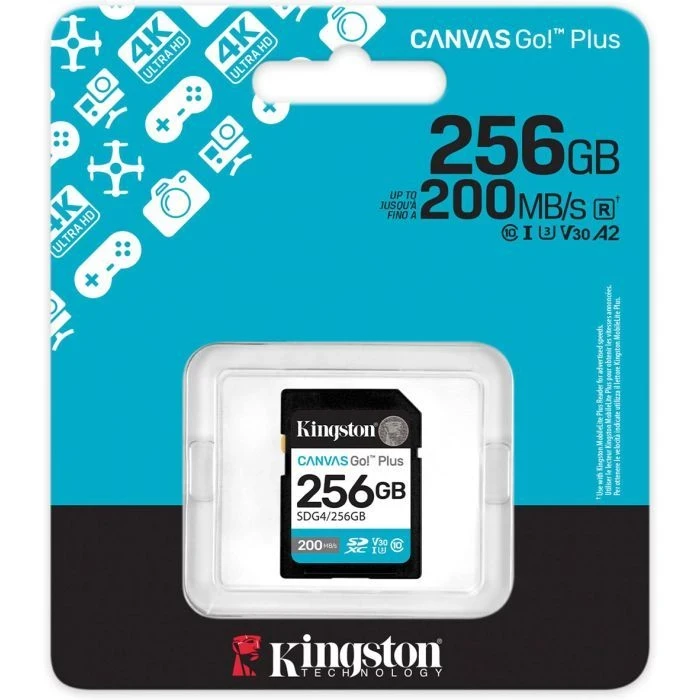 Kingston 256GB SDXC сlass 10 UHS-I U3 V30 Canvas Go Plus G4 (SDG4/256GB) (UA) - Зображення 2