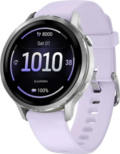 Смарт-часы Garmin Venu 4 41 mm Silver with Periwinkle Silicone Band (010-03013-01)