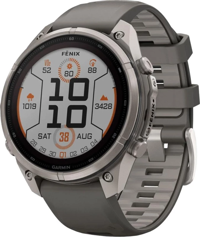 Смарт-часы Garmin Fenix 9 Pro Solar 47mm Titanium with Pebble Gray/Silver Gray Silicone Band (010-04338-05/06)